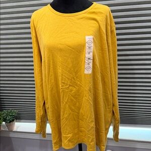 St. John's Bay Women's Mustard Long Sleeve Tee